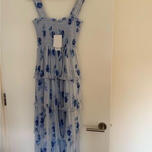 GANNI Georgette smock midi dress size US 8
